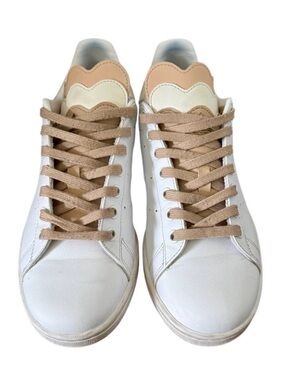 Adidas Stan Smith Minimalist White Sneakers Nude Low Top Everyday Tennis Shoes 8
